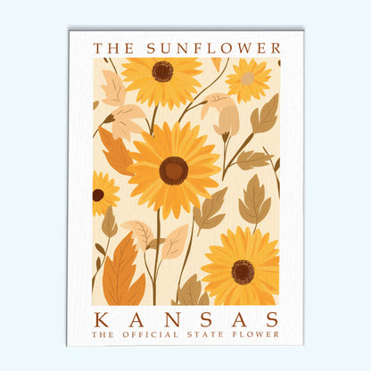 Kansas State Flower - Sunflower | Paint by Numbers Kit