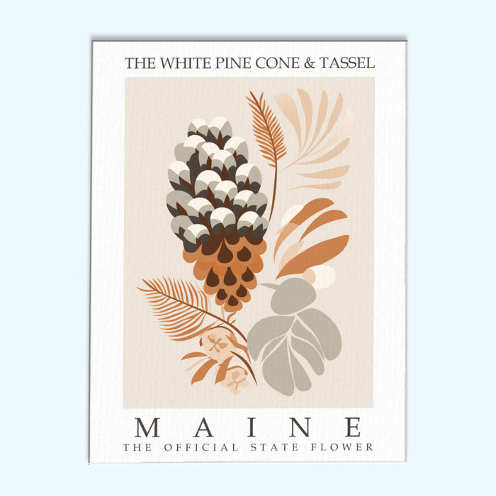 Maine State Flower - White Pine Cone and Tassel