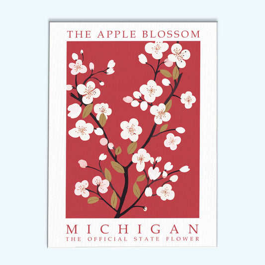 Michigan State Flower - Apple Blossom | Paint by Numbers Kit