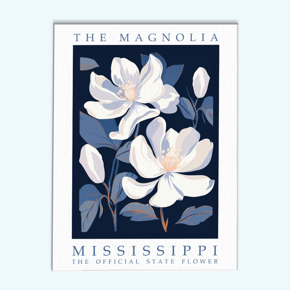 Mississippi State Flower - Magnolia | Paint by Numbers Kit