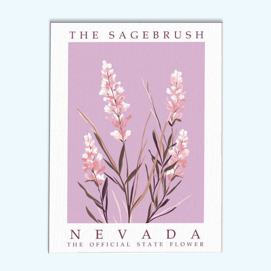 Nevada State Flower - Sagebrush | Paint by Numbers Kit