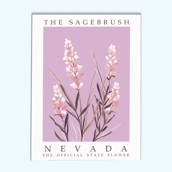 Nevada State Flower - Sagebrush | Paint by Numbers Kit