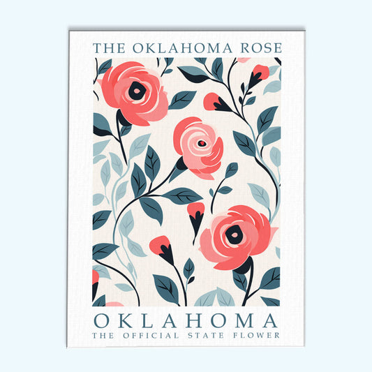 Oklahoma State Flower - Oklahoma Rose | Paint by Numbers Kit