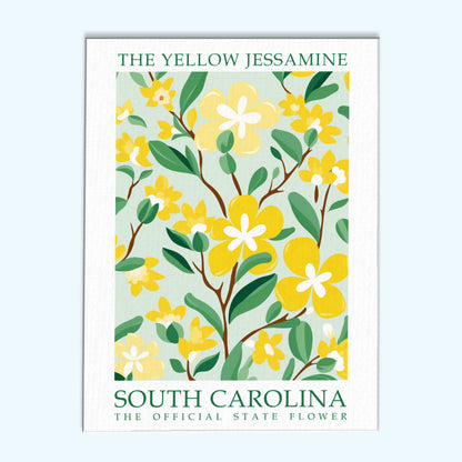 South Carolina State Flower - Yellow Jessamine | Paint by Numbers Kit