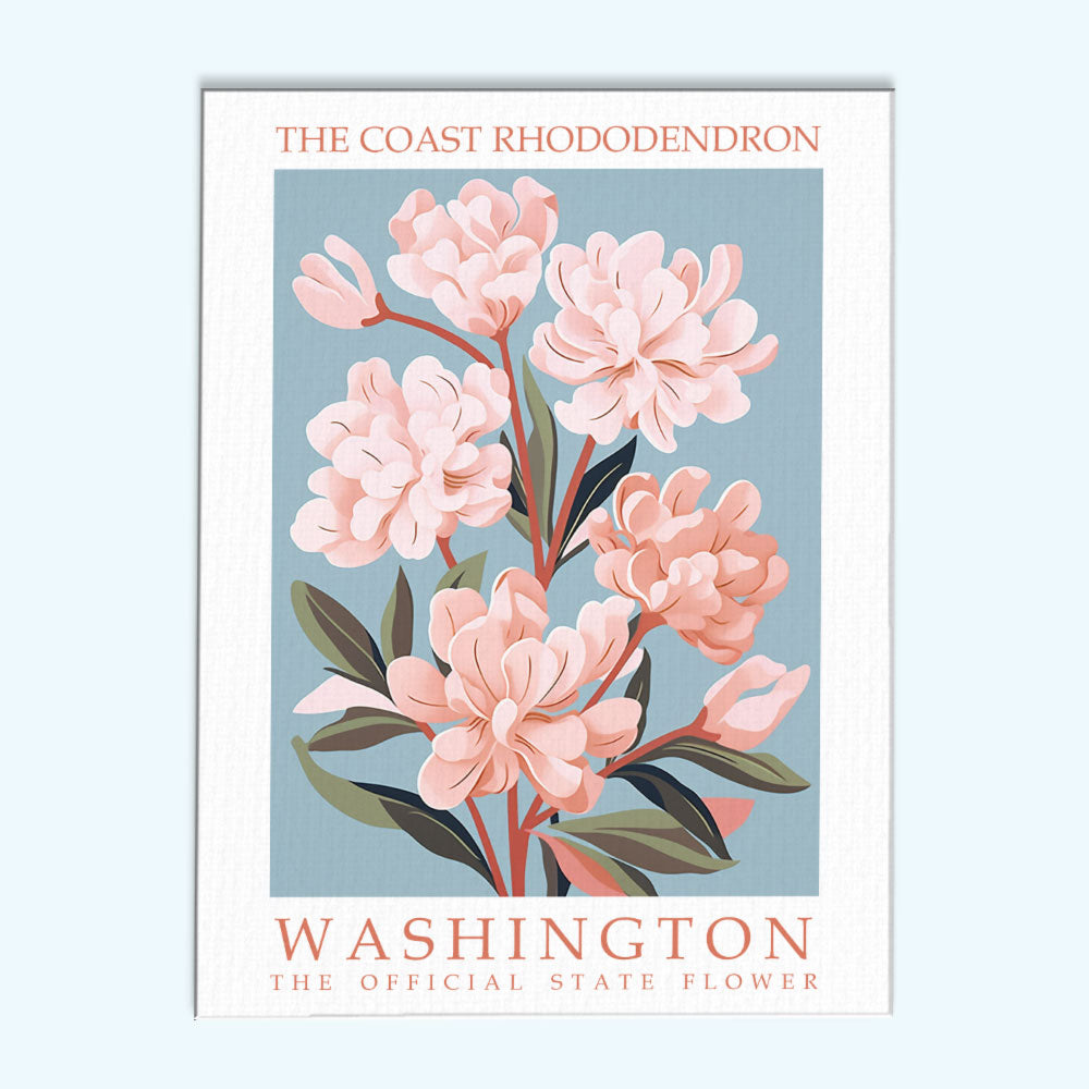 Washington State Flower - Coast Rhododendron | Paint by Numbers Kit