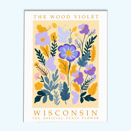 Wisconsin State Flower - Wood Violet | Paint by Numbers Kit