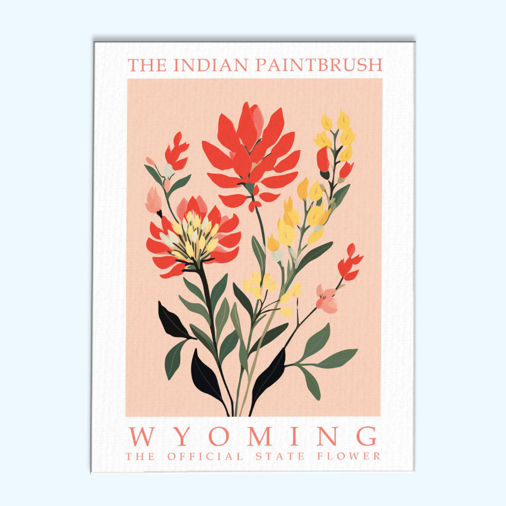 Wyoming State Flower - Indian Paintbrush | Paint by Numbers Kit