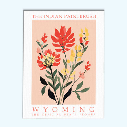 Wyoming State Flower - Indian Paintbrush | Paint by Numbers Kit