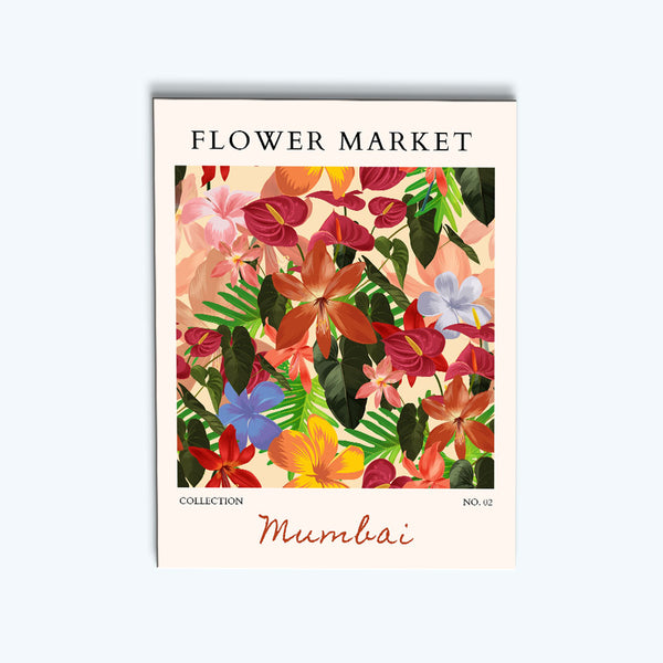 Mumbai Blumenmarkt | Malen nach Zahlen Set