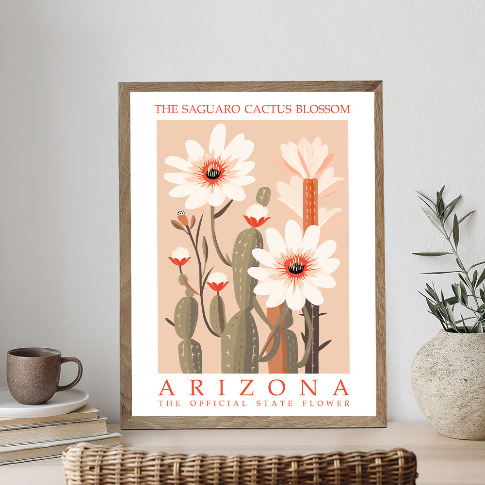 Arizona State Flower - Saguaro Cactus Blossom | Paint by Numbers Kit