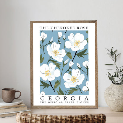 Georgia State Flower - Cherokee Rose | Paint by Numbers Kit