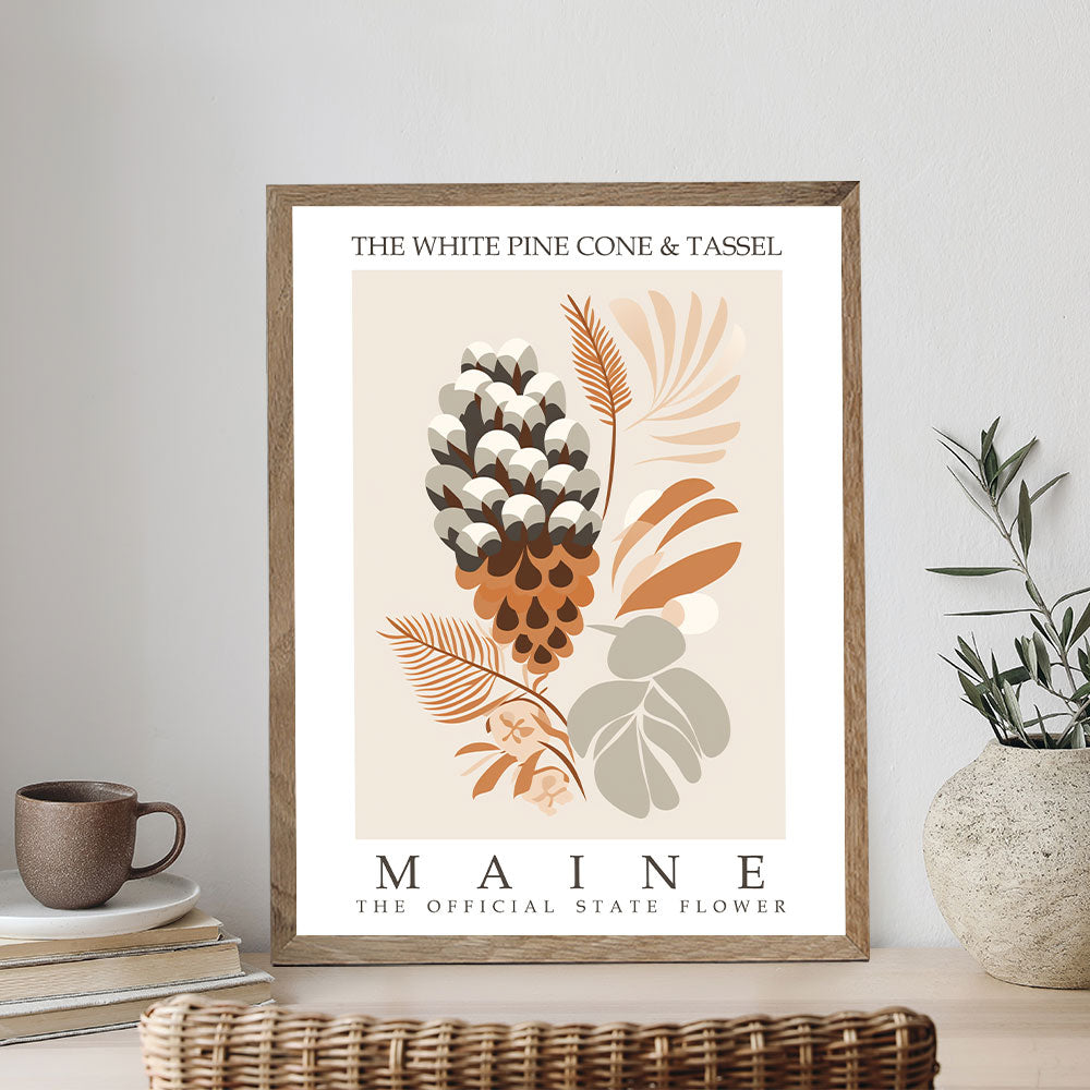 Maine State Flower - White Pine Cone and Tassel | Paint by Numbers Kit