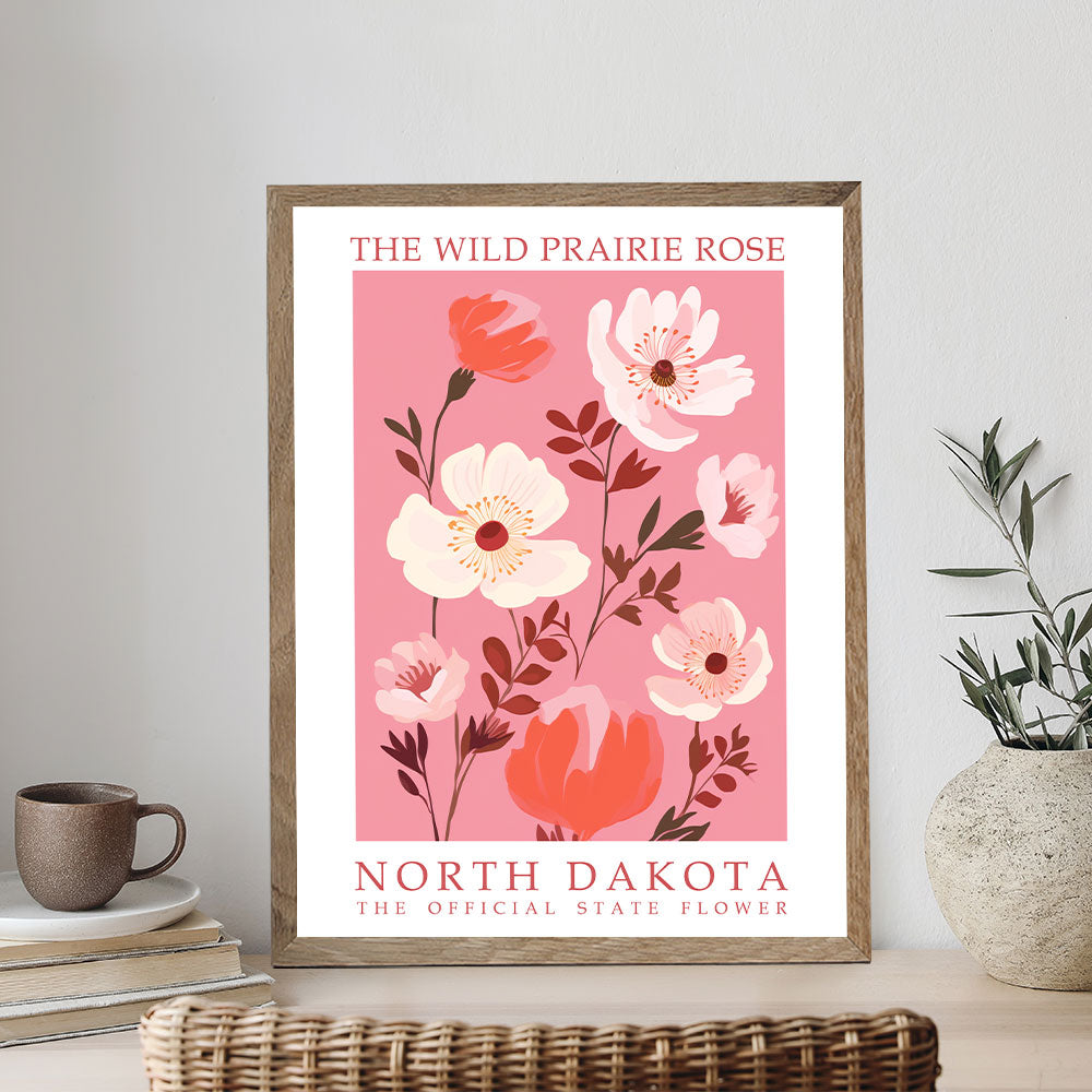 North Dakota State Flower - Wild Prairie Rose | Paint by Numbers Kit