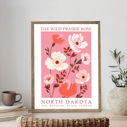 North Dakota State Flower - Wild Prairie Rose | Paint by Numbers Kit