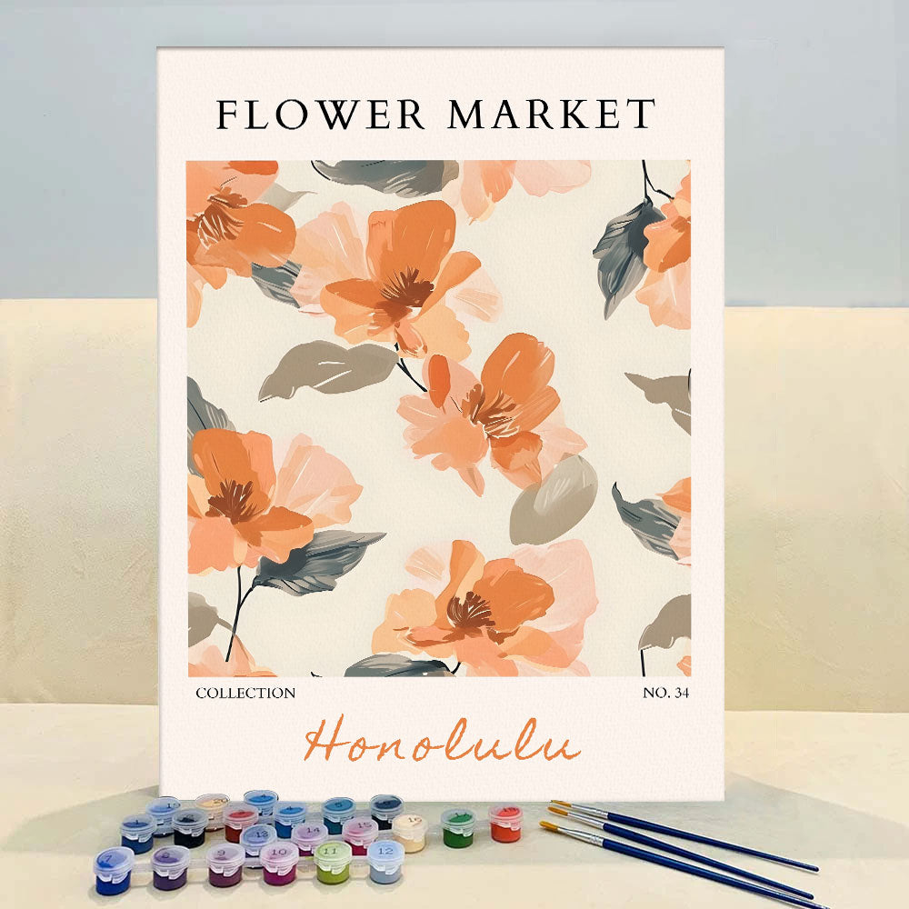 Honolulu Flower Market | Paint by Numbers Kit