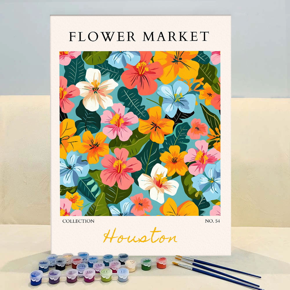 Houston Flower Market | Paint by Numbers Kit