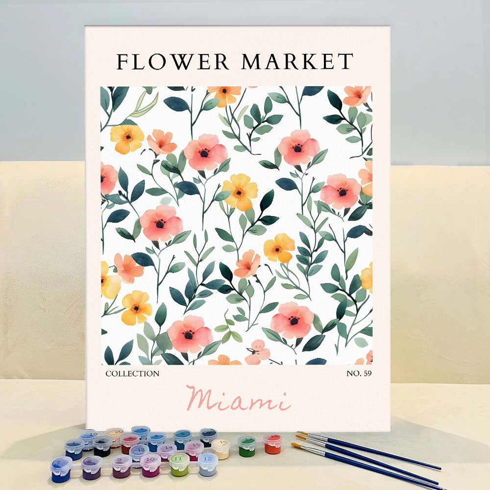 Miami Flower Market | Paint by Numbers Kit