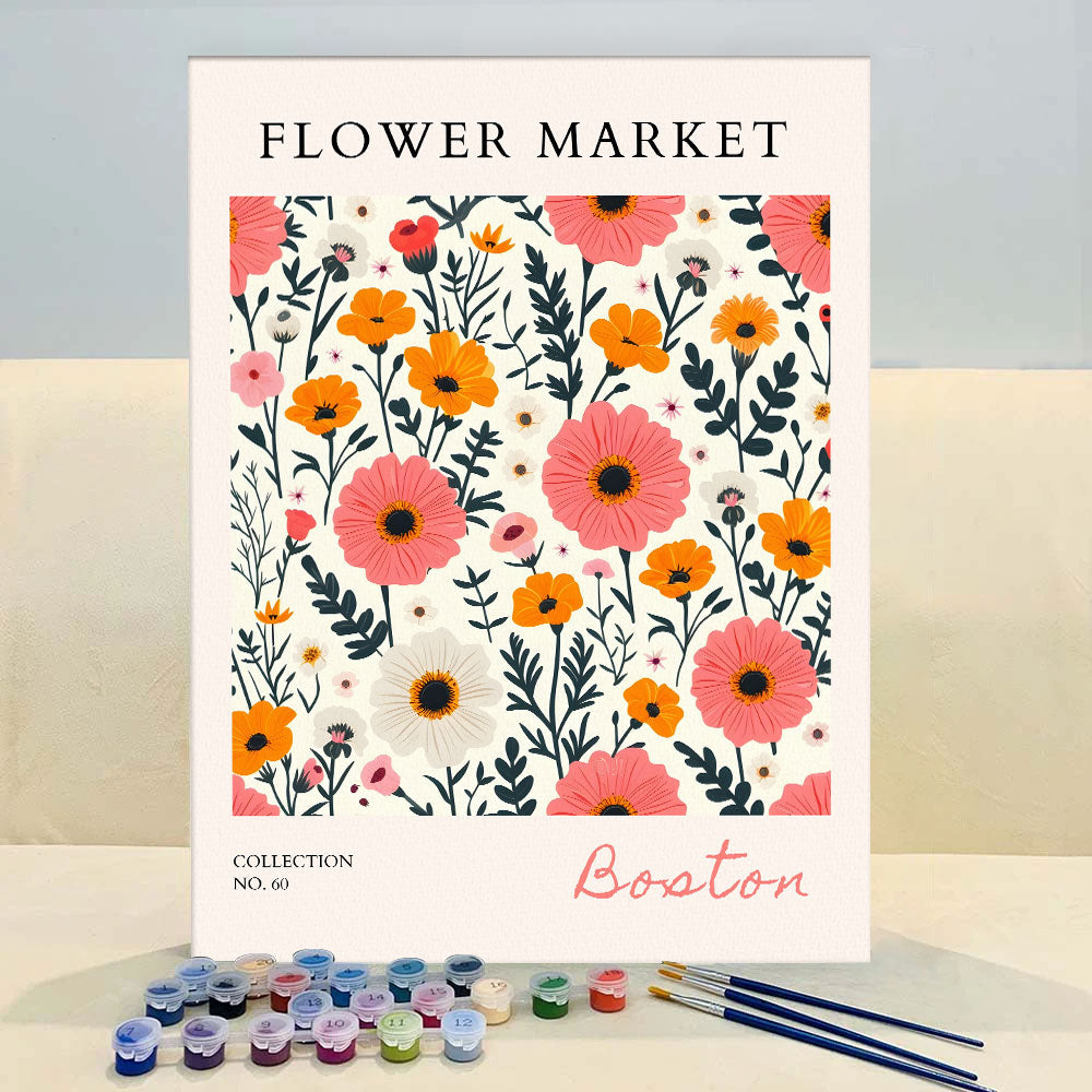 Boston Flower Market | Paint by Numbers Kit