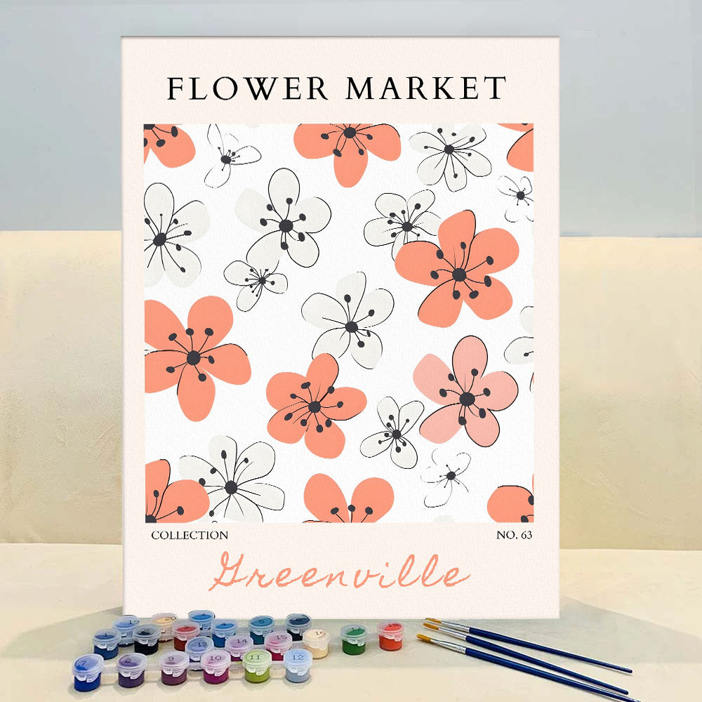 Greenville Flower Market | Paint by Numbers Kit