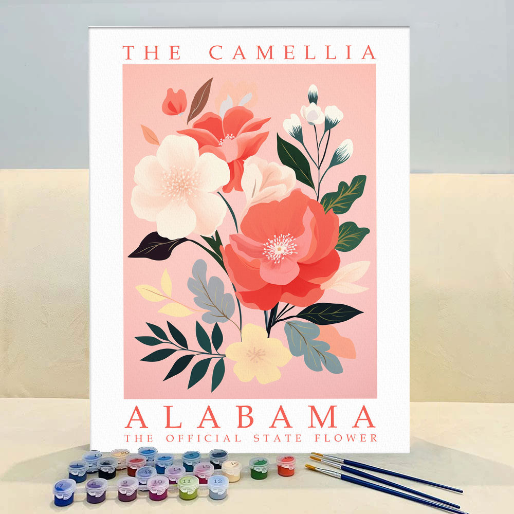 Alabama State Flower - Camellia | Paint by Numbers Kit