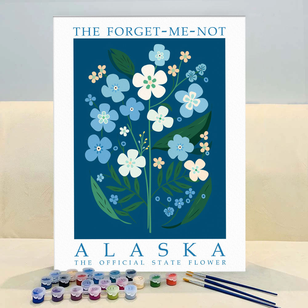 Alaska State Flower - Forget-me-not | Paint by Numbers Kit