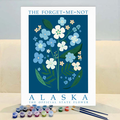 Alaska State Flower - Forget-me-not | Paint by Numbers Kit