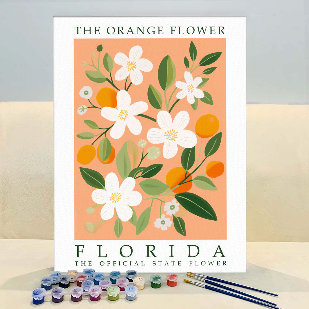 Florida State Flower - Orange Flower | Paint by Numbers Kit