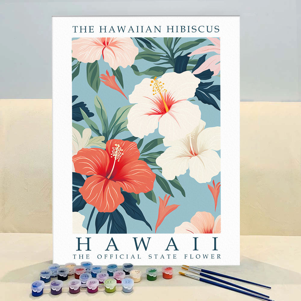 Hawaii State Flower - Hawaiian Hibiscus | Paint by Numbers Kit