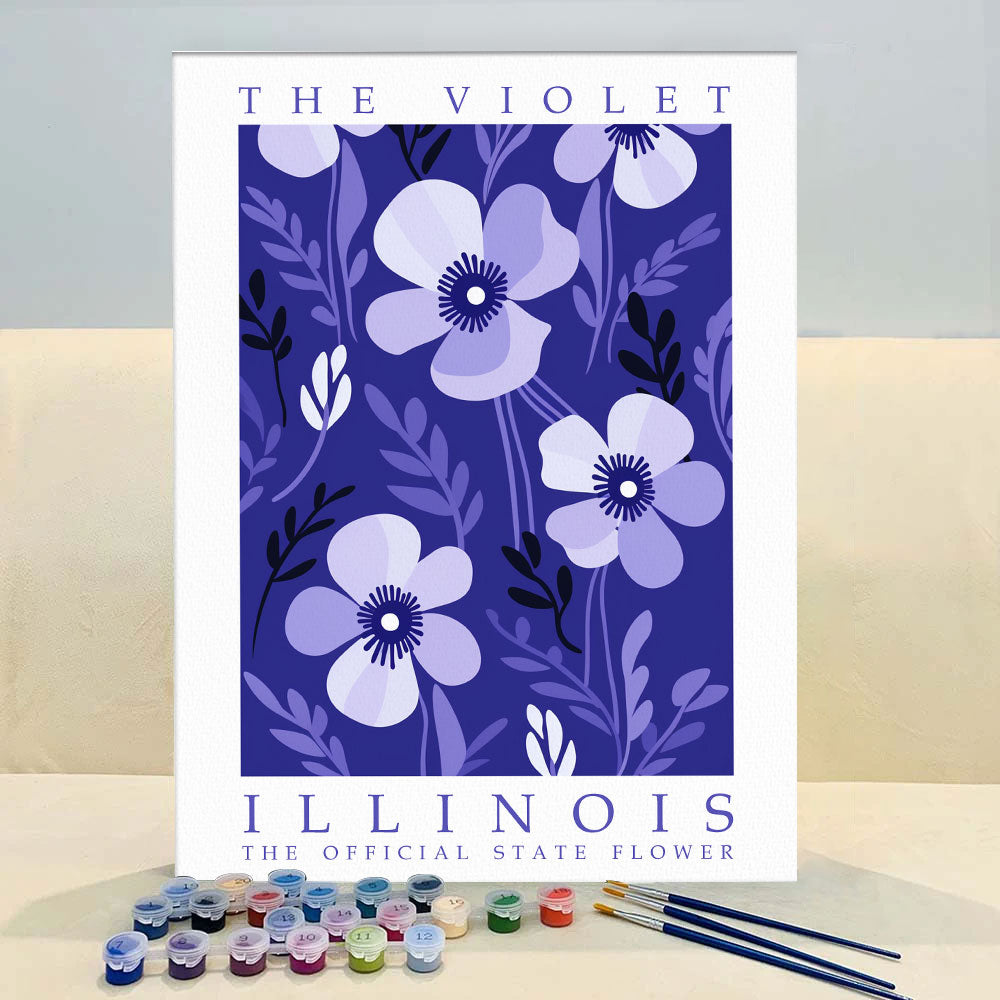 Illinois State Flower - Violet | Paint by Numbers Kit