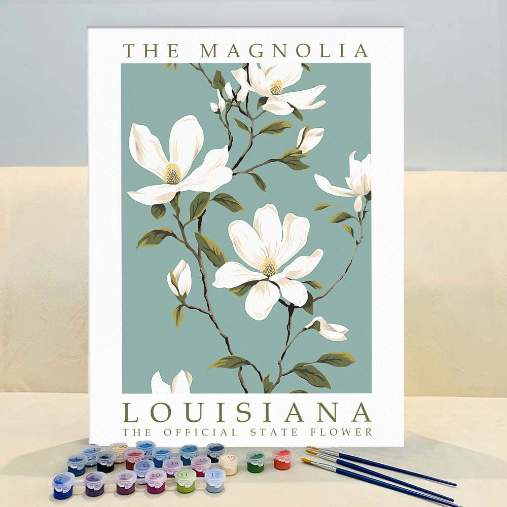 Louisiana State Flower - Magnolia | Paint by Numbers Kit