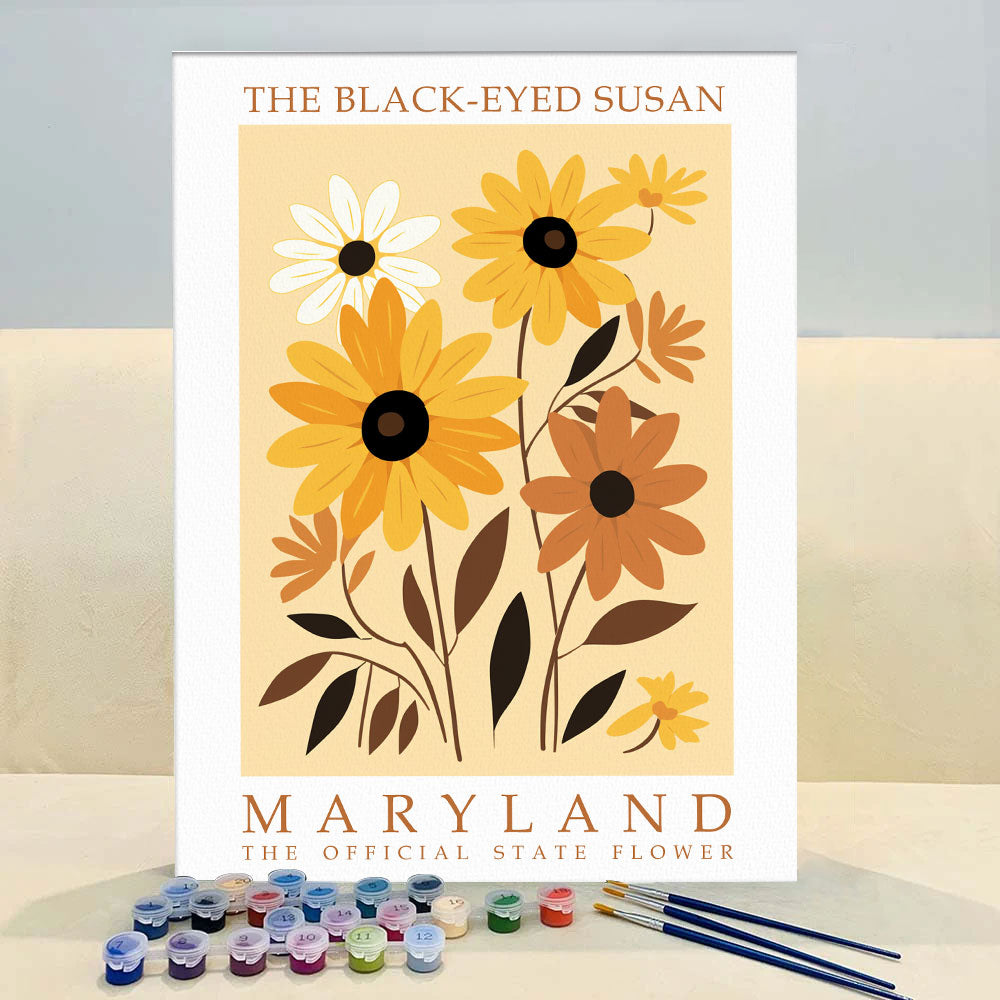 Maryland State Flower - Black-eyed Susan | Paint by Numbers Kit