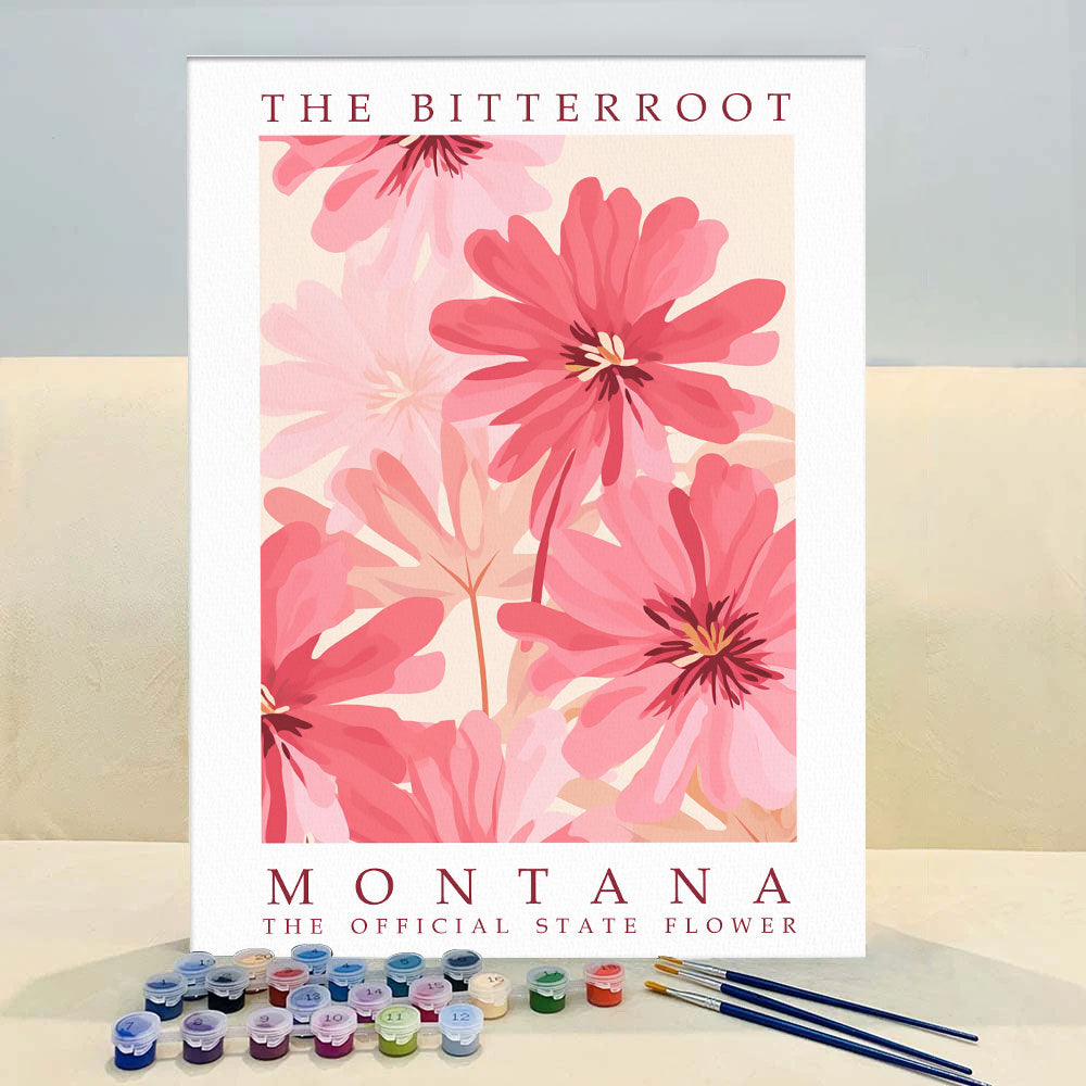 Montana State Flower - Bitterroot | Paint by Numbers Kit