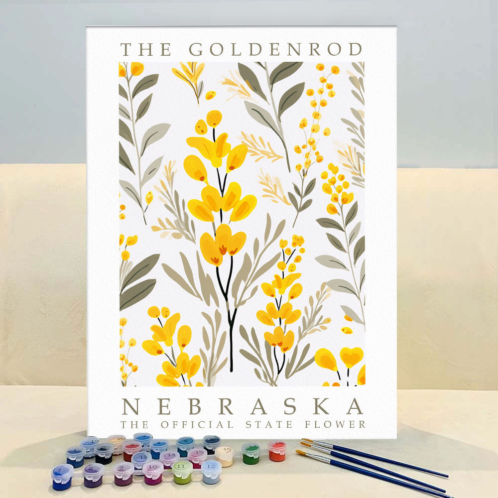 Nebraska State Flower - Goldenrod | Paint by Numbers Kit