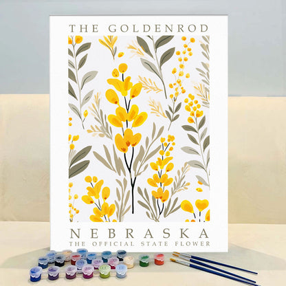 Nebraska State Flower - Goldenrod | Paint by Numbers Kit