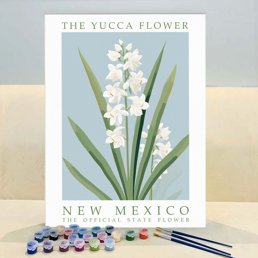 New Mexico State Flower - Yucca Flower | Paint by Numbers Kit