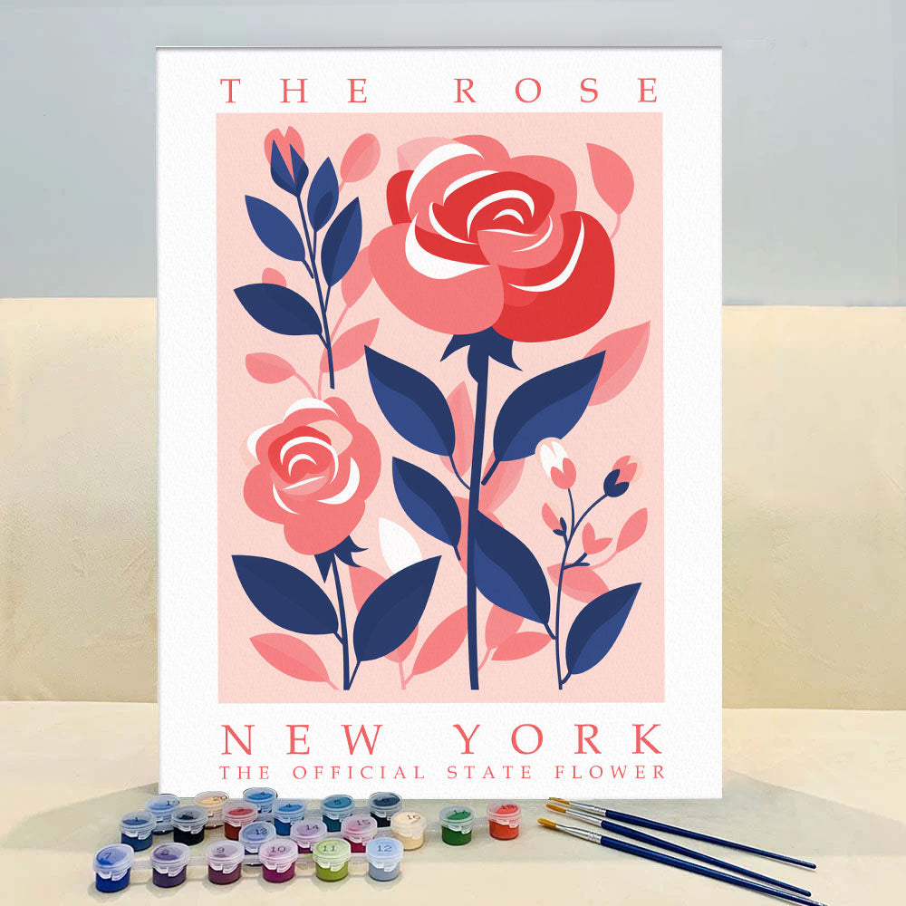 New York State Flower - Rose | Paint by Numbers Kit