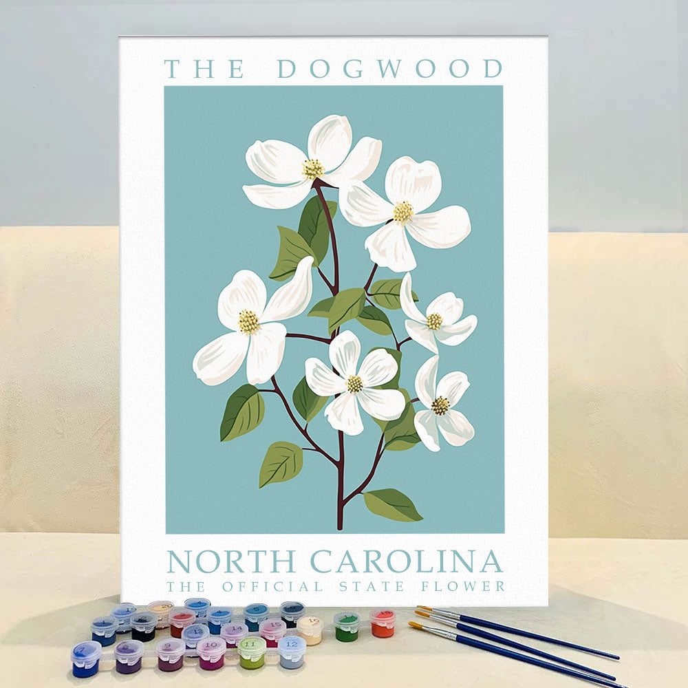 North Carolina State Flower - Dogwood | Paint by Numbers Kit