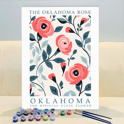 Oklahoma State Flower - Oklahoma Rose | Paint by Numbers Kit