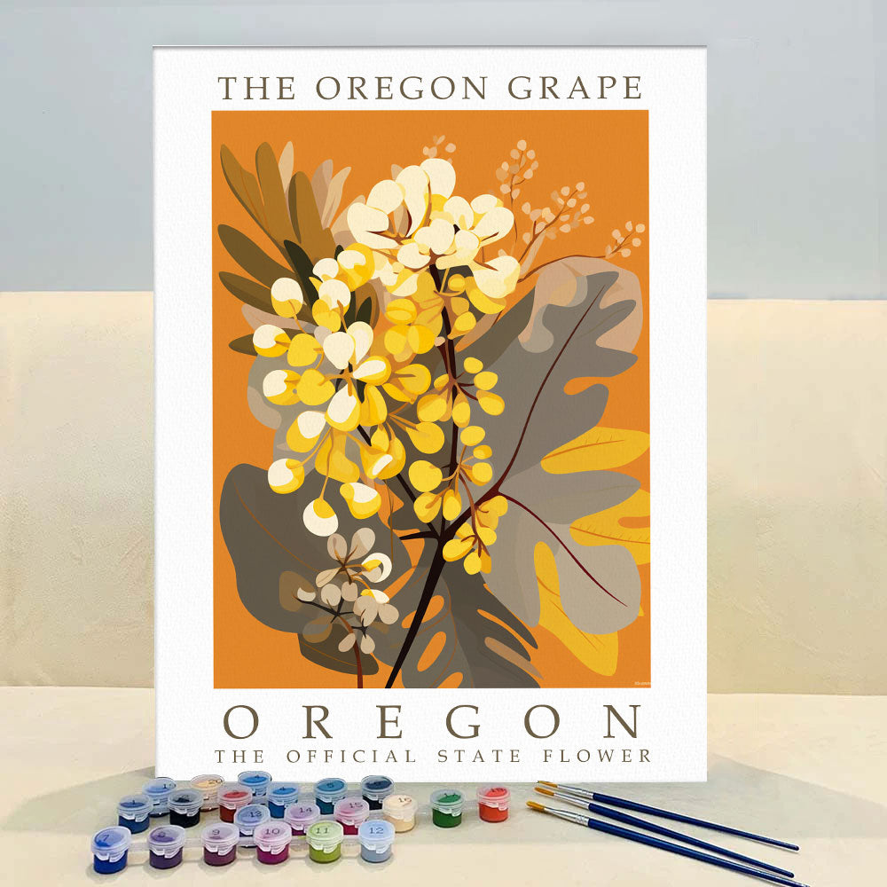 Oregon State Flower - Oregon Grape | Paint by Numbers Kit