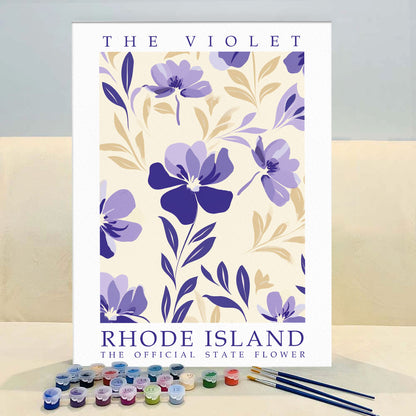 Rhode Island State Flower - Violet | Paint by Numbers Kit