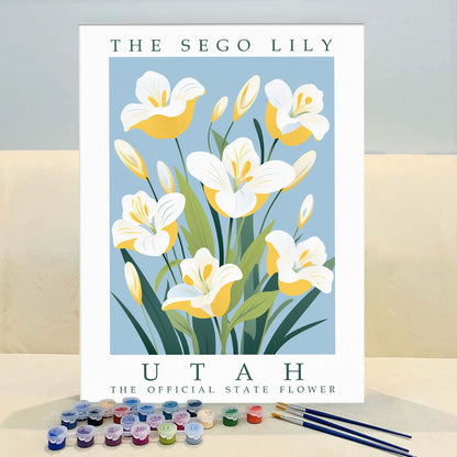 Utah State Flower - Sego Lily | Paint by Numbers Kit