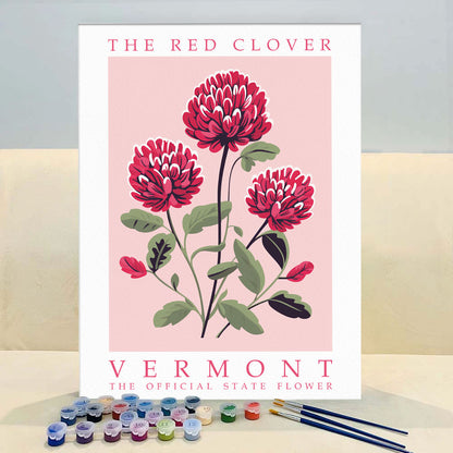 Vermont State Flower - Red Clover | Paint by Numbers Kit