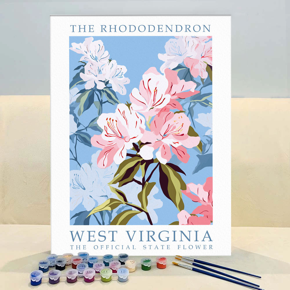 West Virginia State Flower - Rhododendron | Paint by Numbers Kit