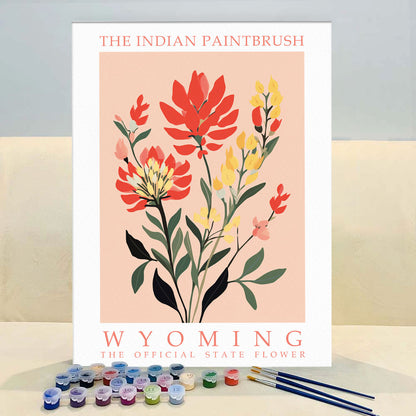 Wyoming State Flower - Indian Paintbrush | Paint by Numbers Kit