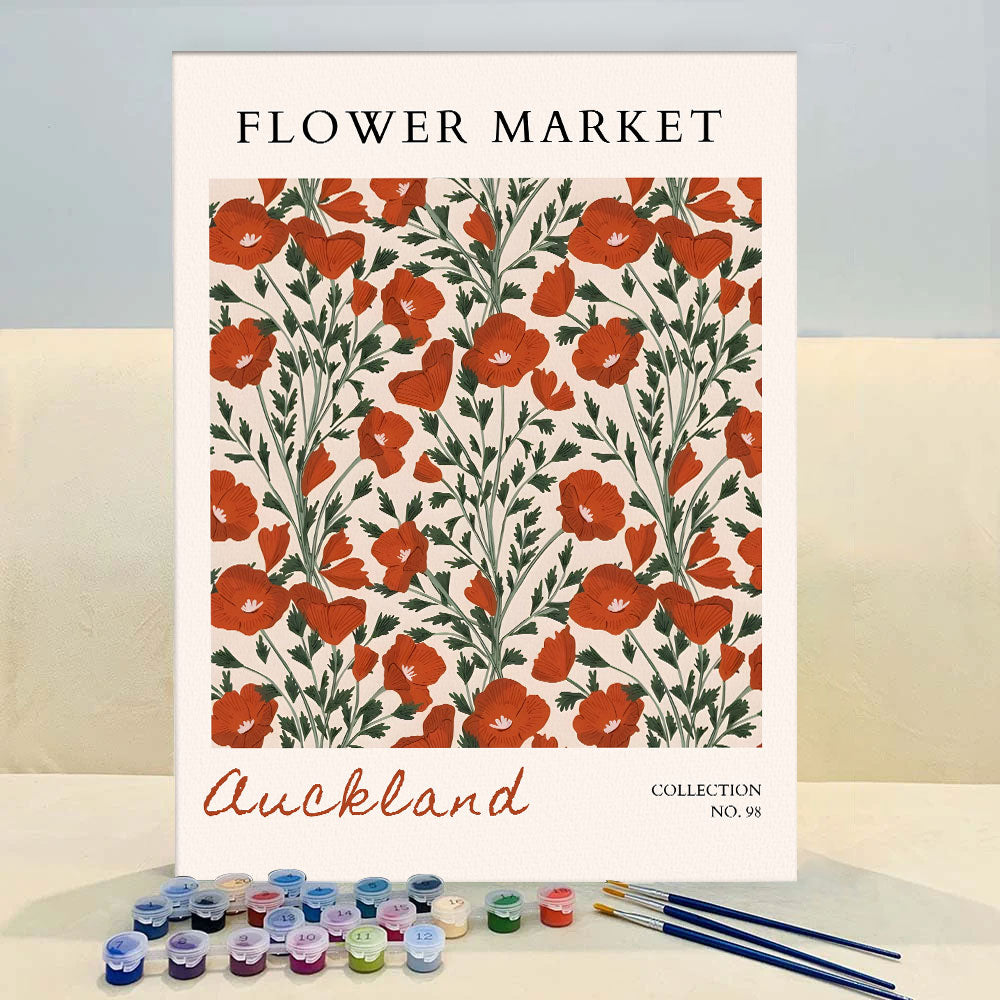 Auckland Flower Market | Paint by Numbers Kit