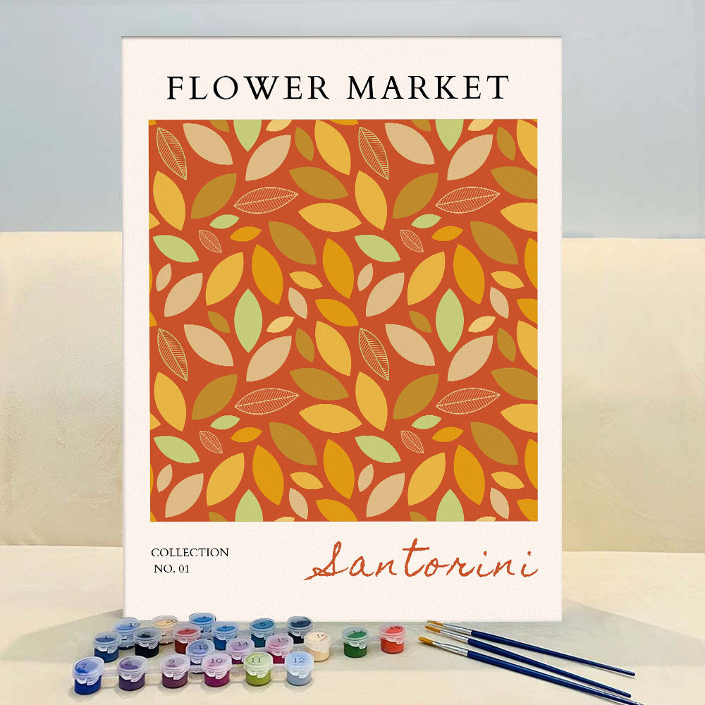 Santorini Fall Flower Market | Paint by Numbers Kit