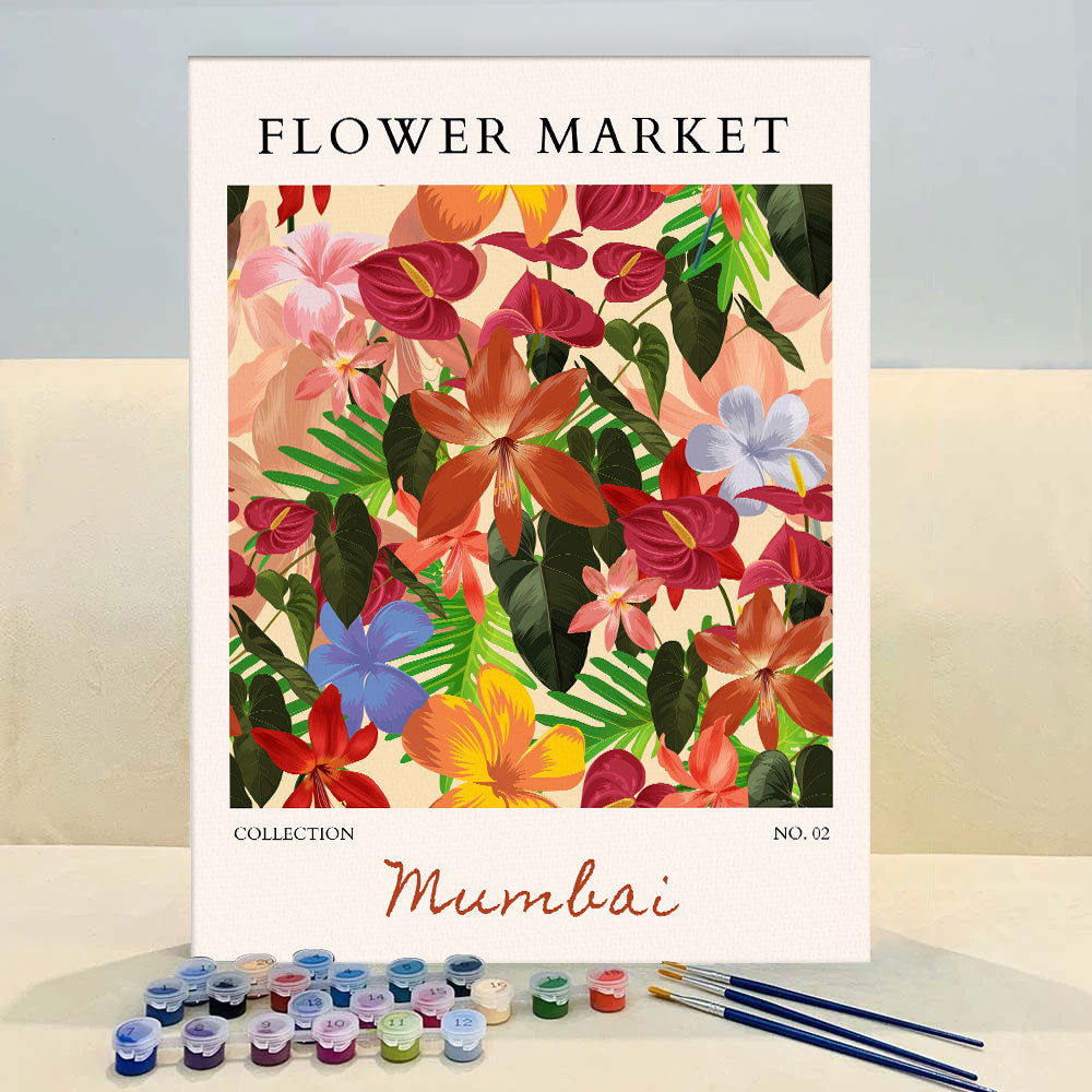 Mumbai Flower Market | Paint by Numbers Kit