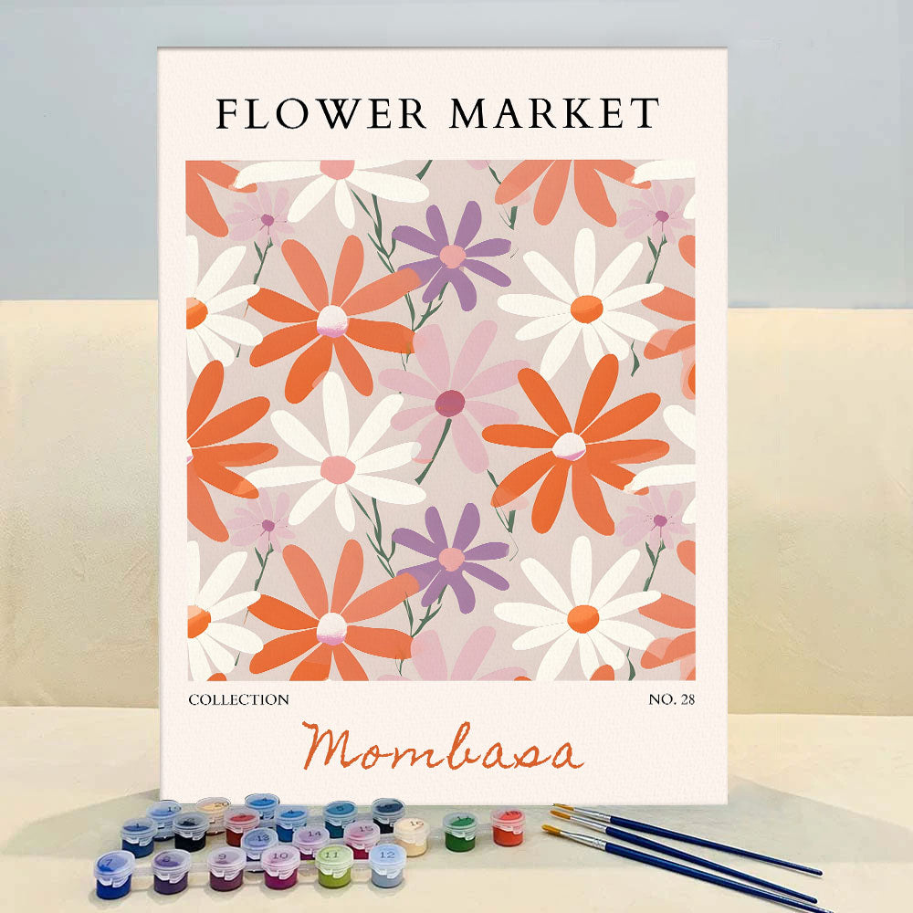 Mombasa Flower Market | Paint by Numbers Kit