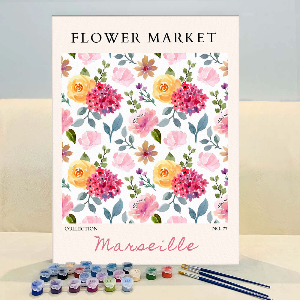 Marseille Flower Market | Paint by Numbers Kit