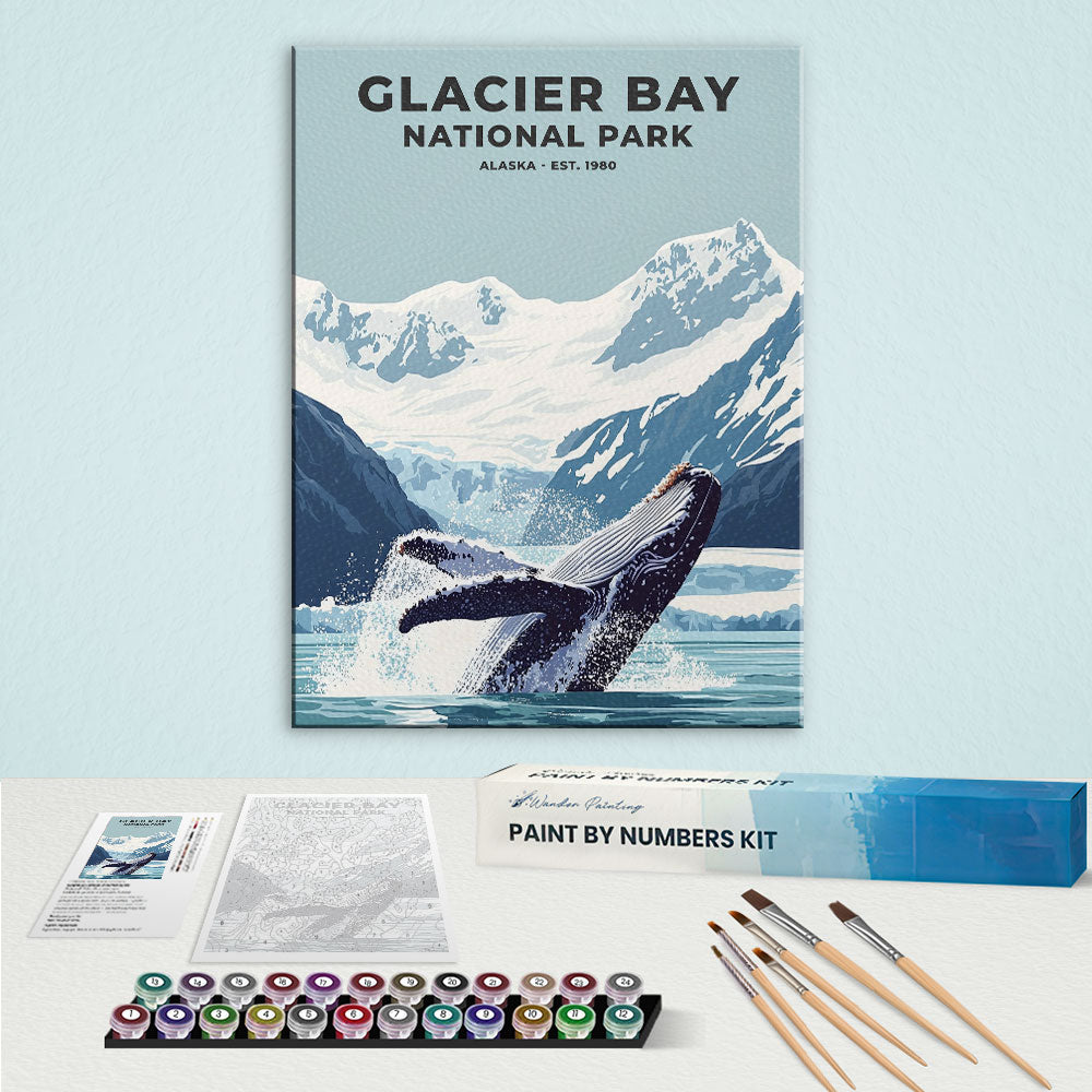 Glacier Bay Nationalpark Heritage Edition | Malen nach Zahlen Set